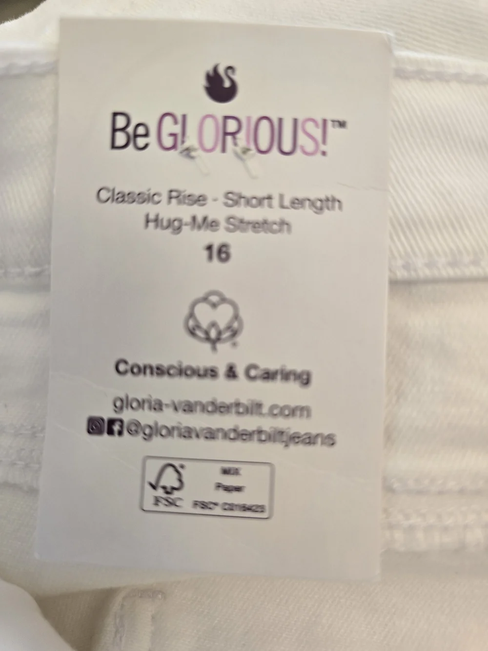 Gloria Vanderbilt White Denim Jean Shorts